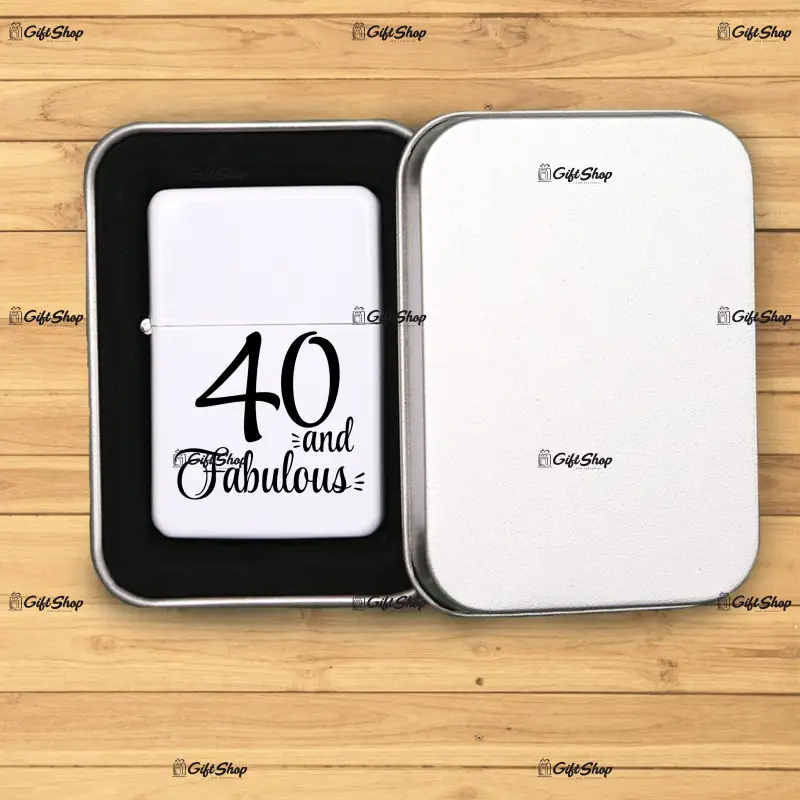 Fabulos 40, bricheta metalica gravata laser cu mesaj